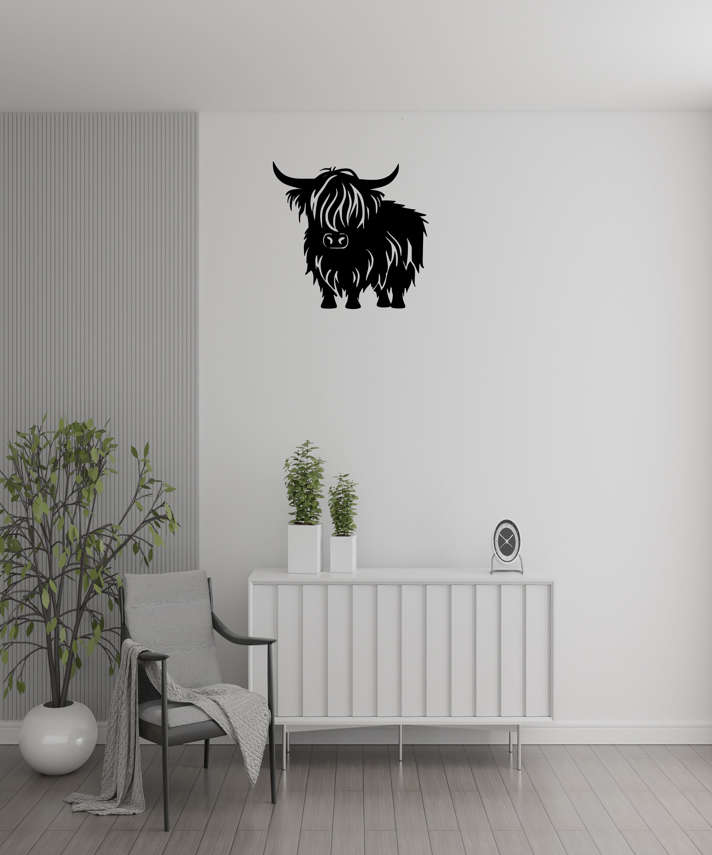 Highland Cow Powder Coated 17x16 Home Accent Metal Artwork – Bonnie