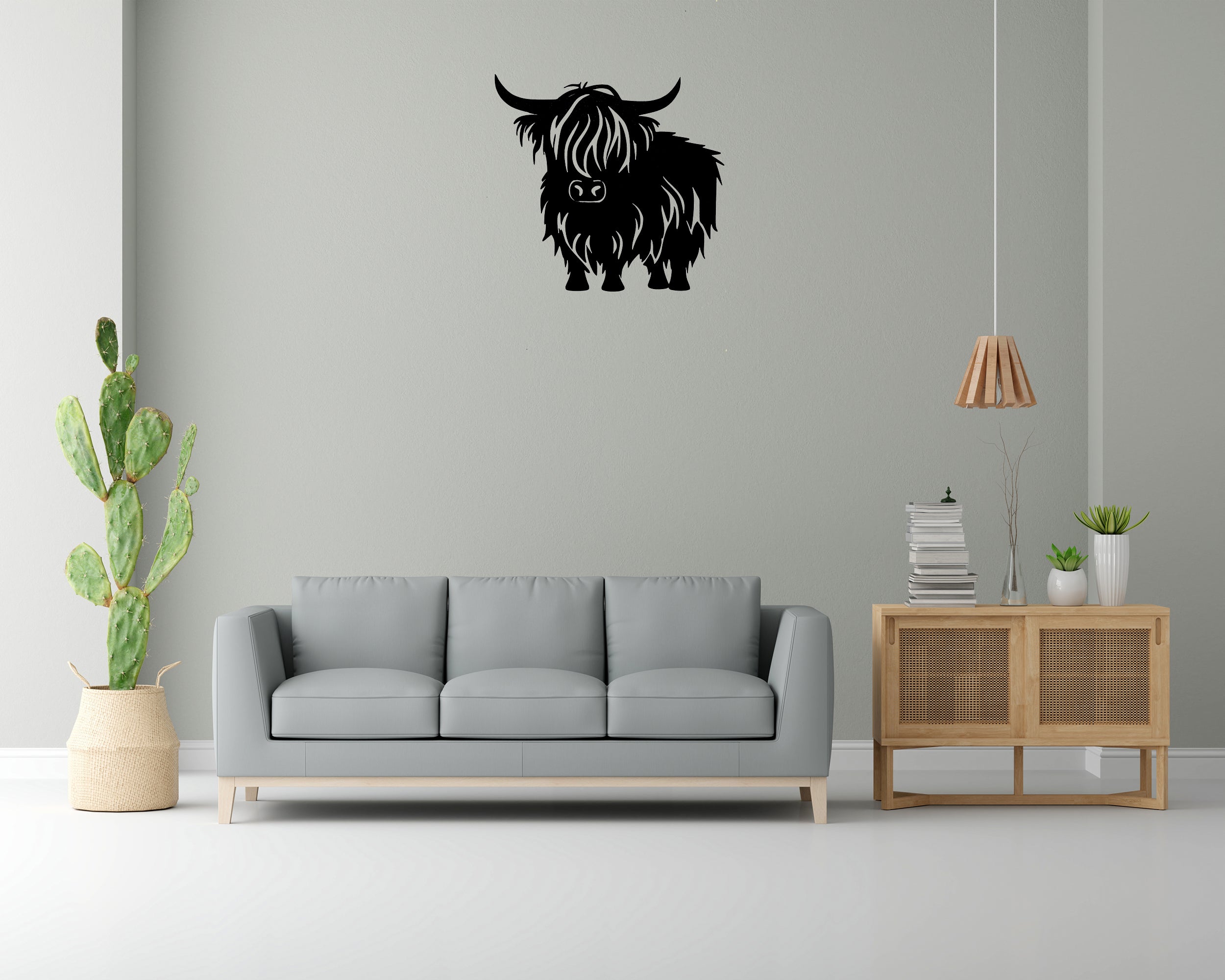 Highland Cow Powder Coated 17x16 Home Accent Metal Artwork – Bonnie