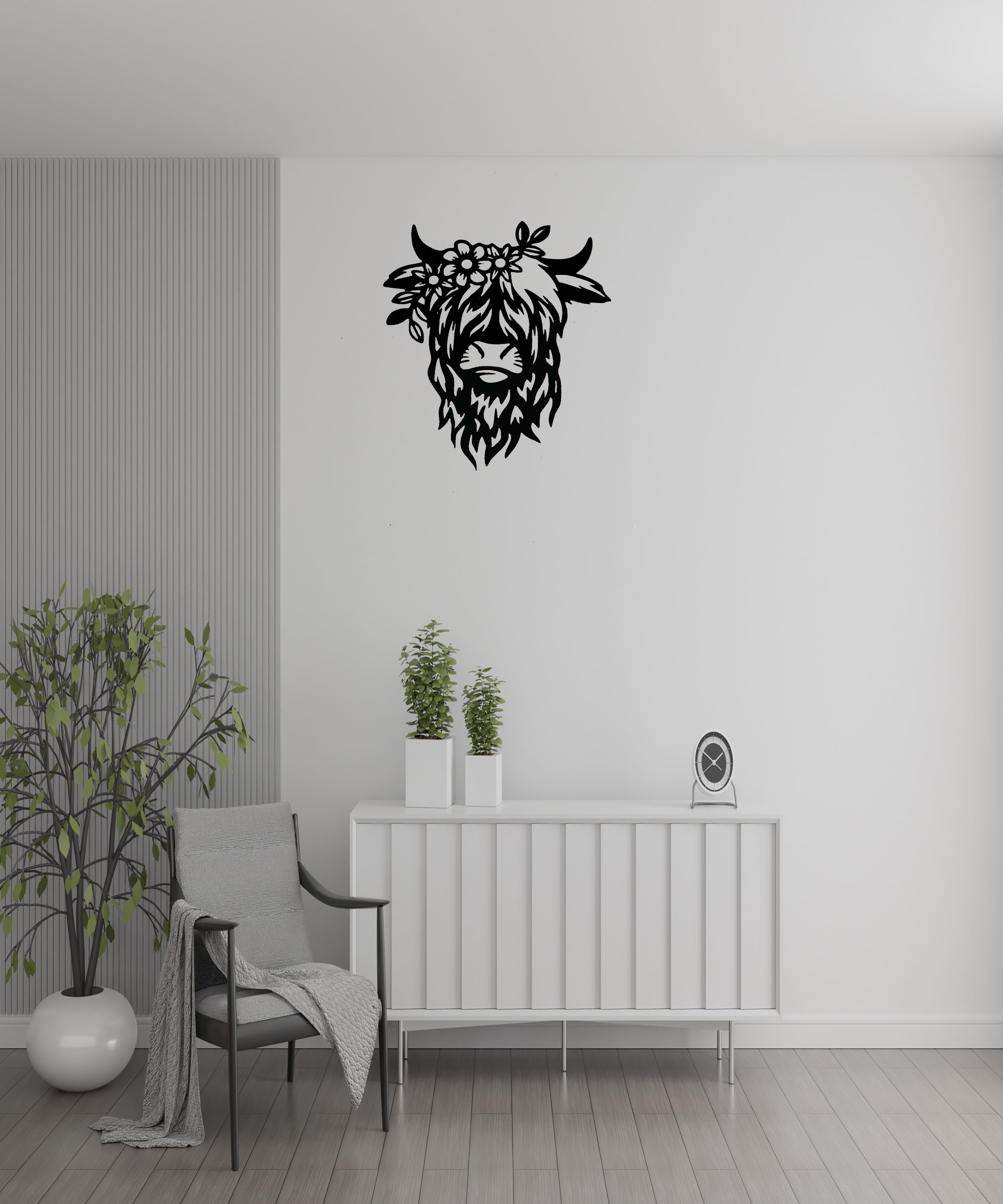 Highland Cow Powder Coated 18x15 Home Accent Metal Artwork – Cecelia