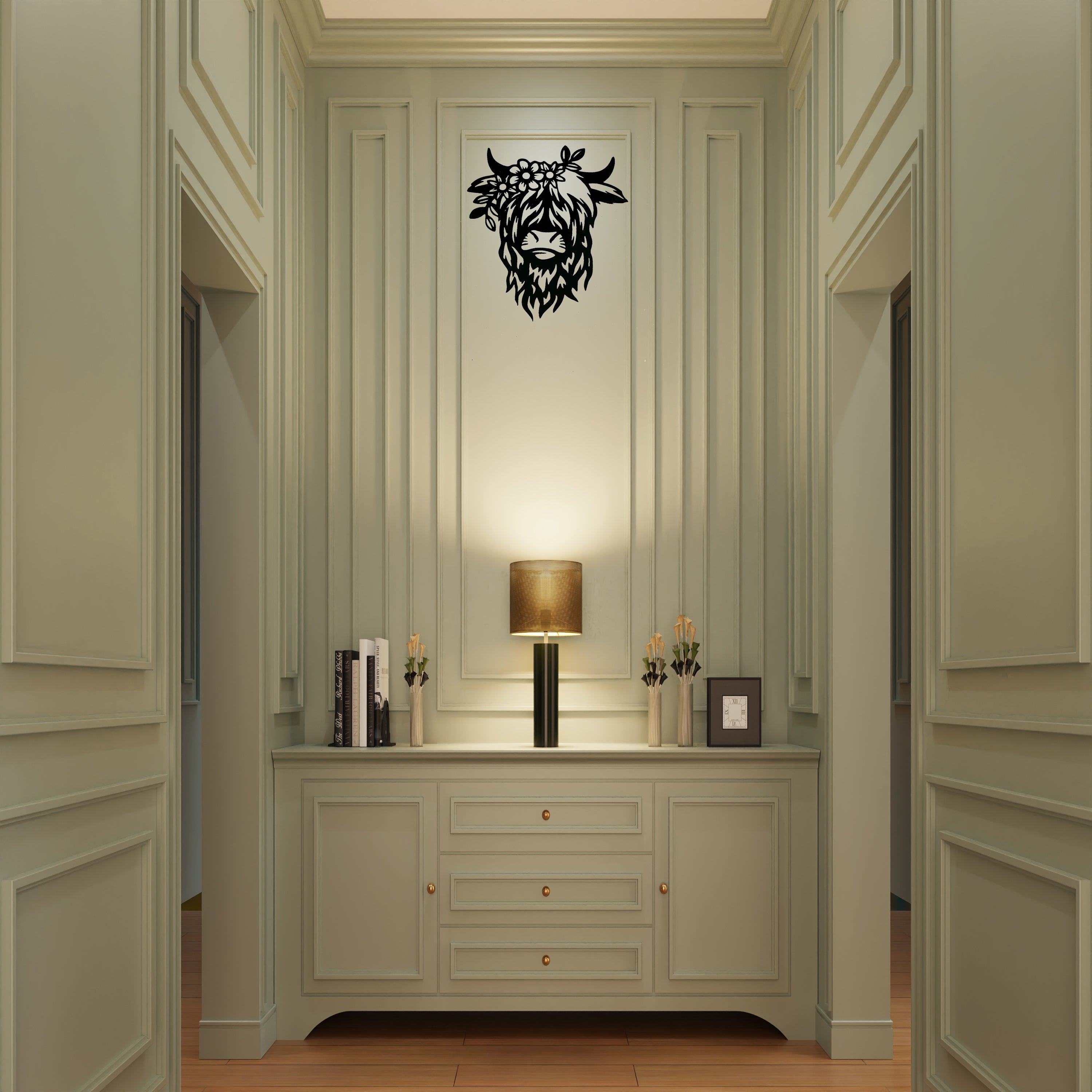 Highland Cow Powder Coated 18x15 Home Accent Metal Artwork – Cecelia