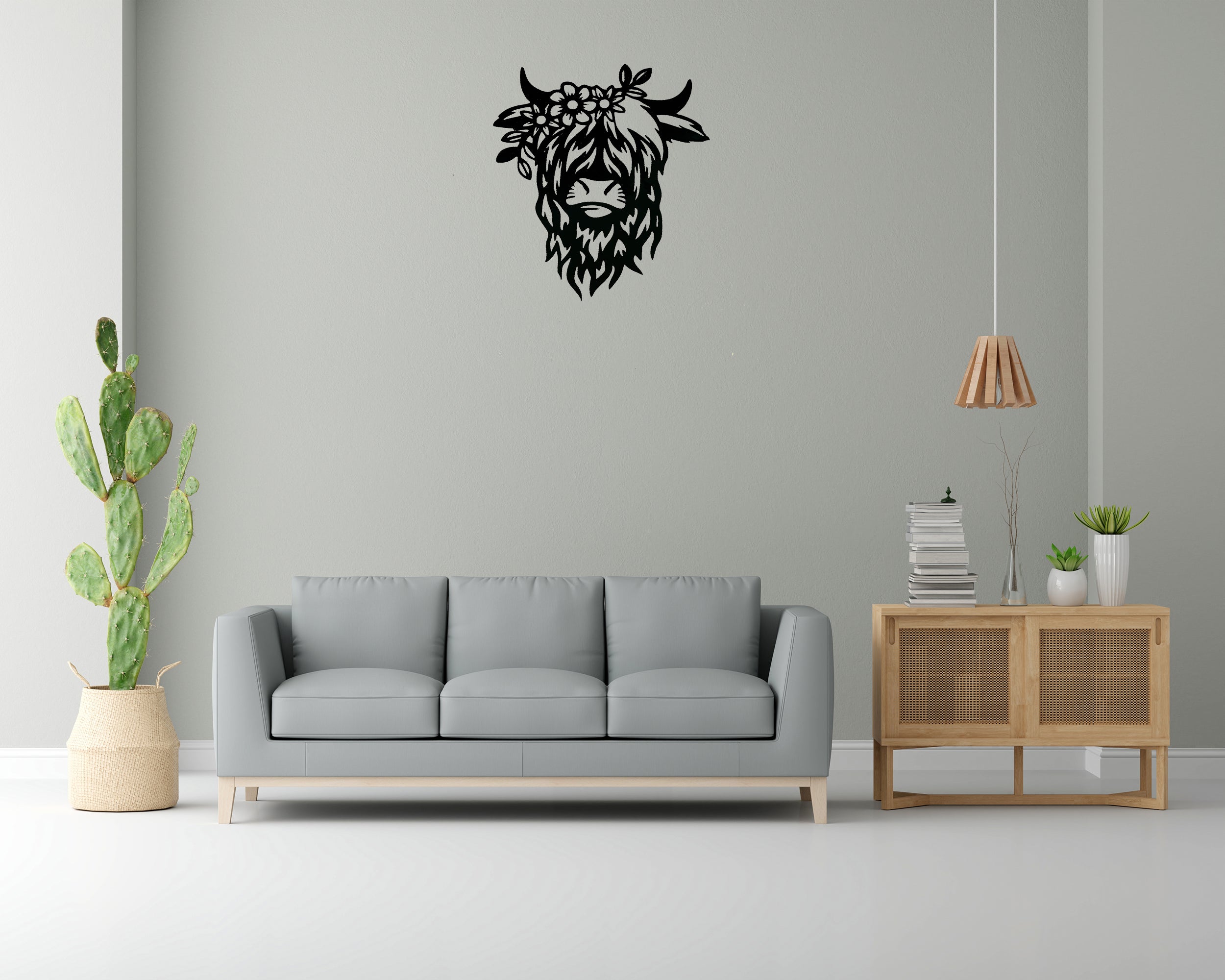 Highland Cow Powder Coated 18x15 Home Accent Metal Artwork – Cecelia