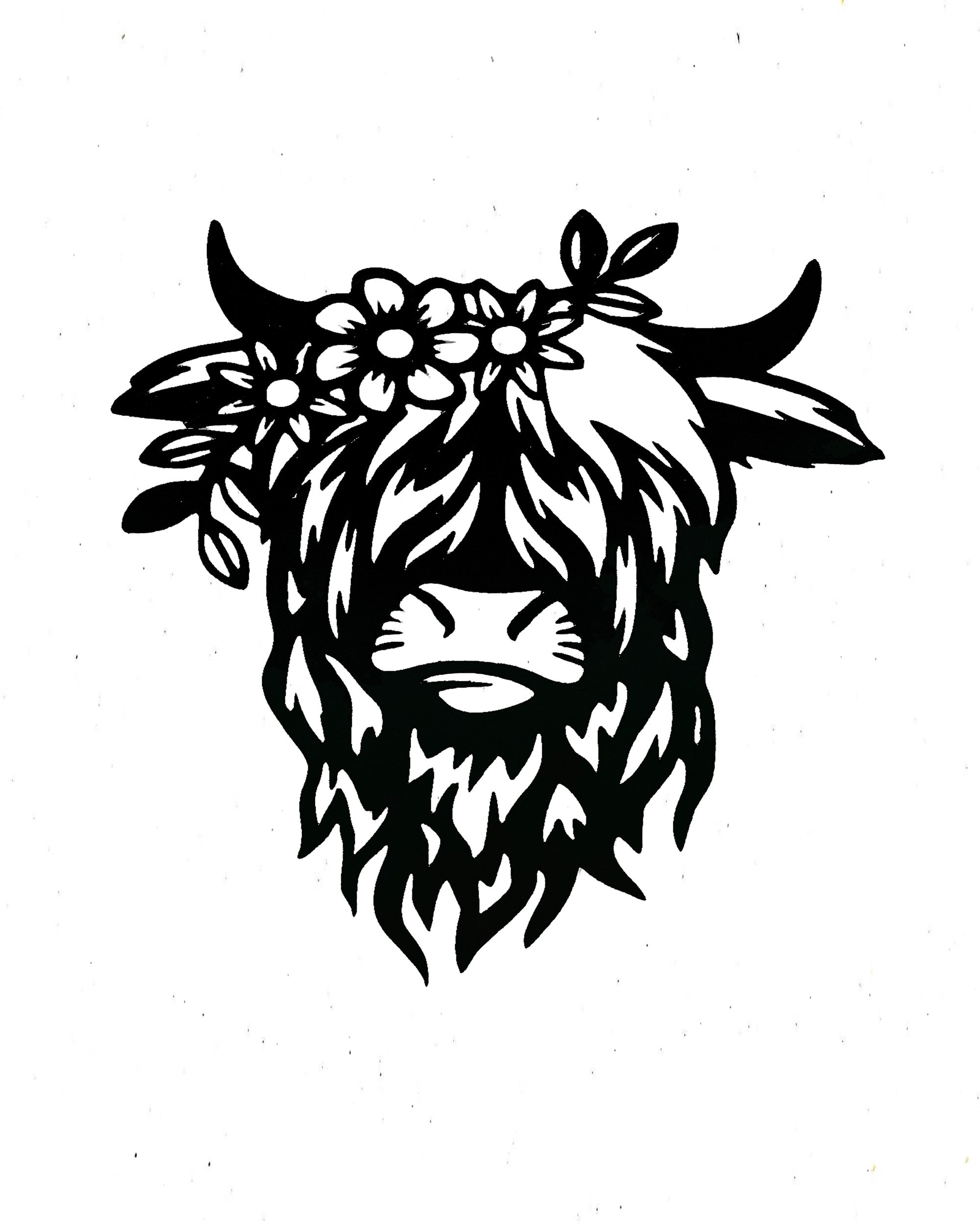 Highland Cow Powder Coated 18x15 Home Accent Metal Artwork – Cecelia