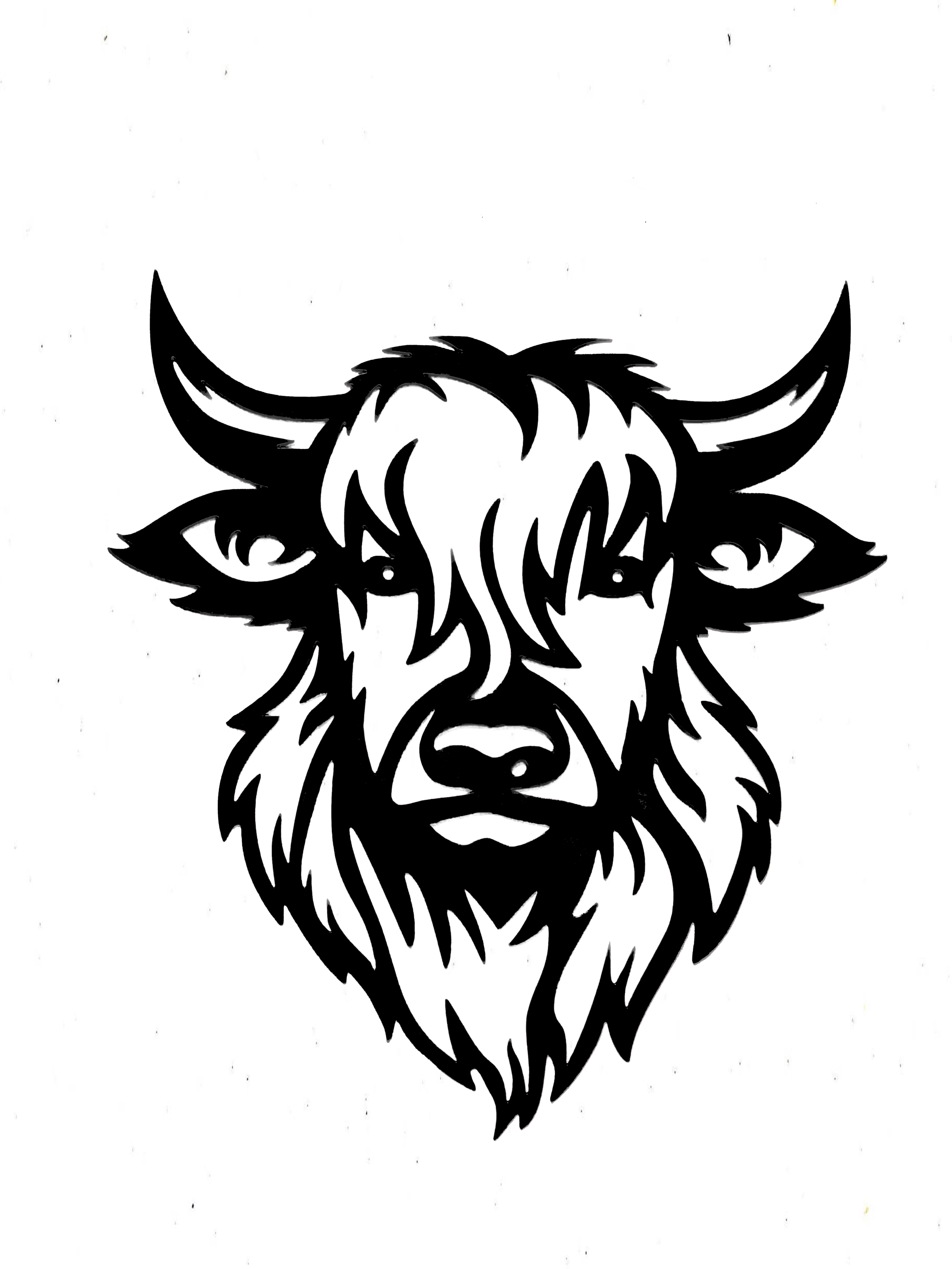 Highland Cow Powder Coated 18x16 Home Accent Metal Artwork – Clover