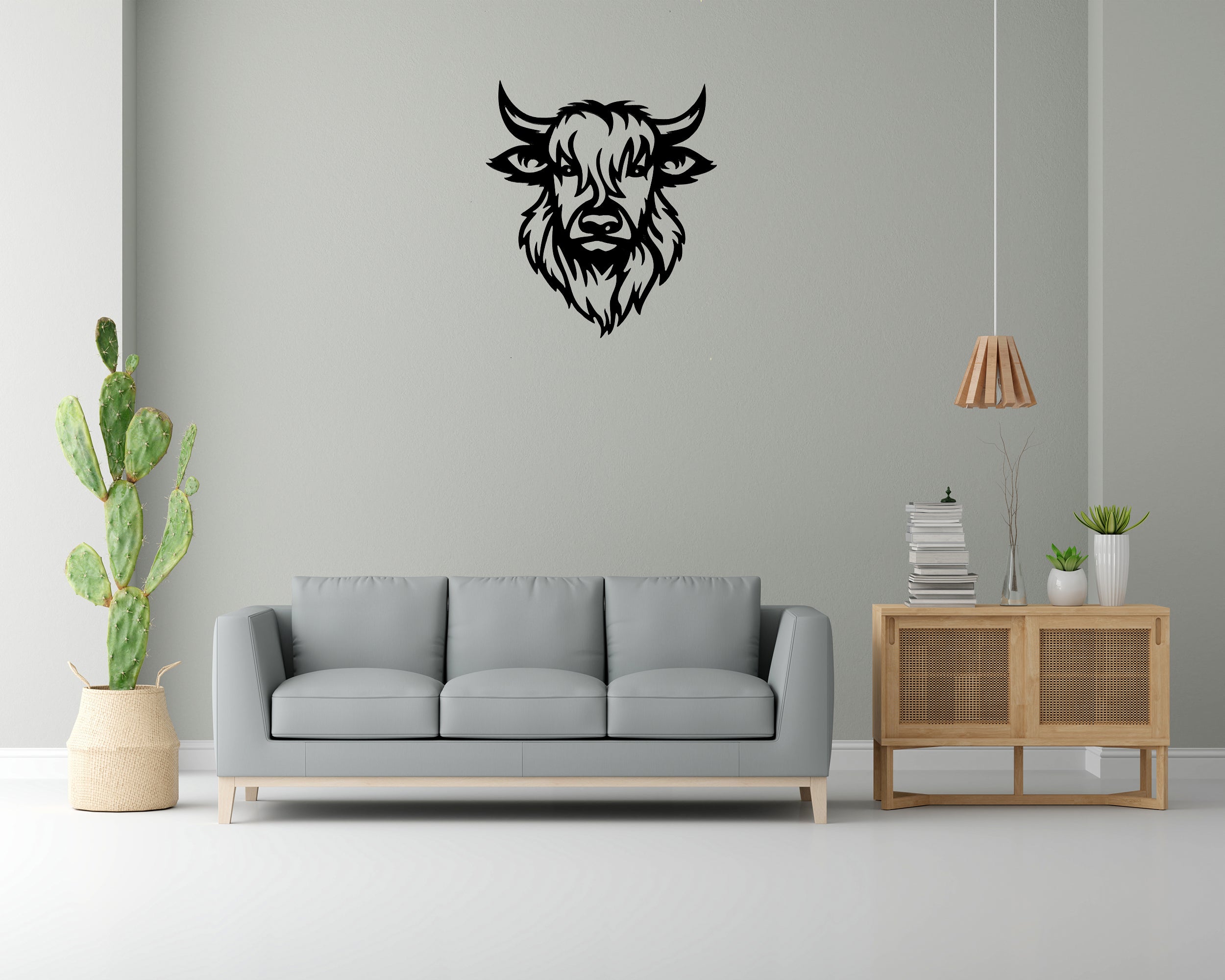 Highland Cow Powder Coated 18x16 Home Accent Metal Artwork – Clover