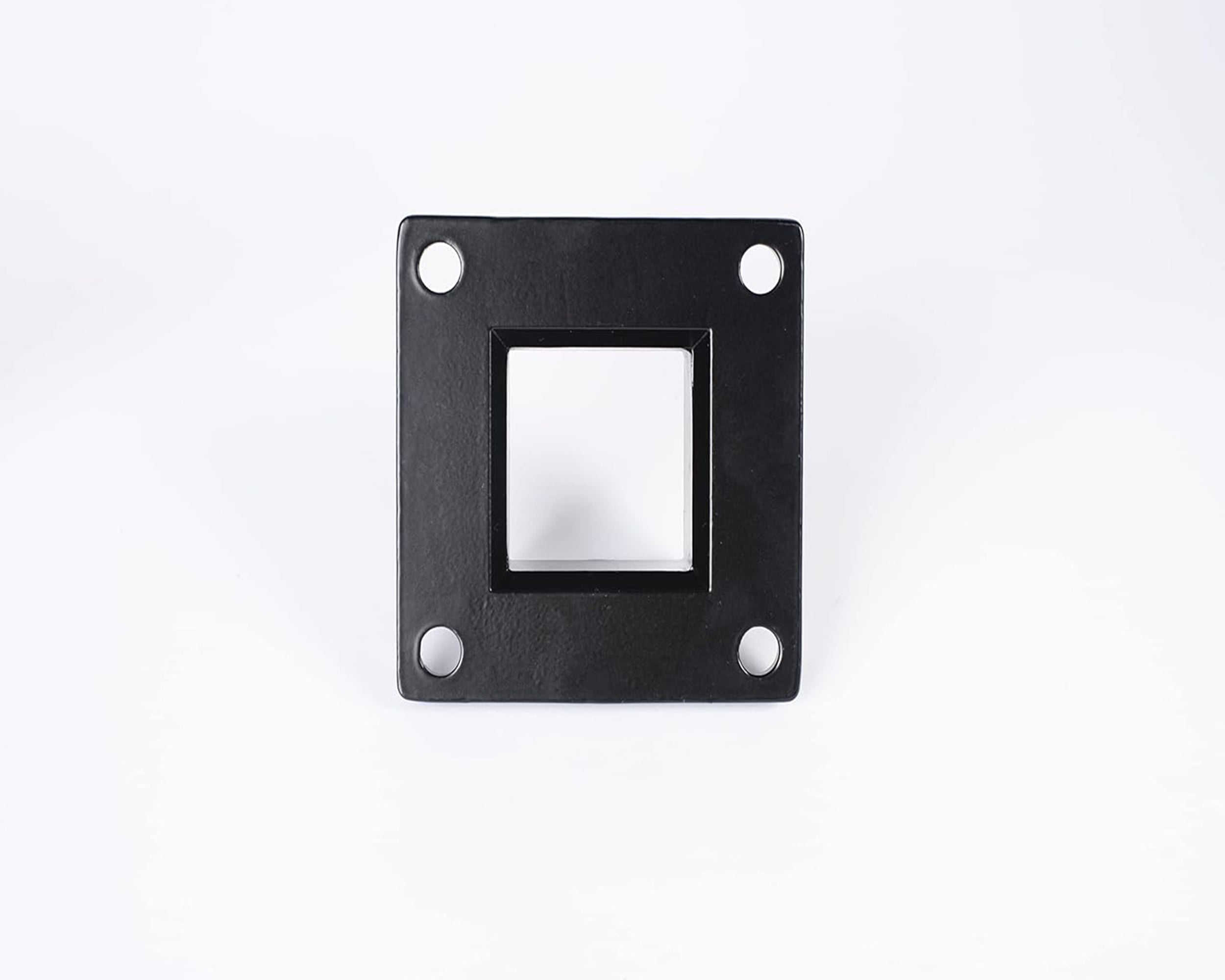 Floor Mount Post Flange for 2" Square Fence Post and Deck Railing, Heavy Duty, Aluminum, Black - Durable and Secure Installation Solution