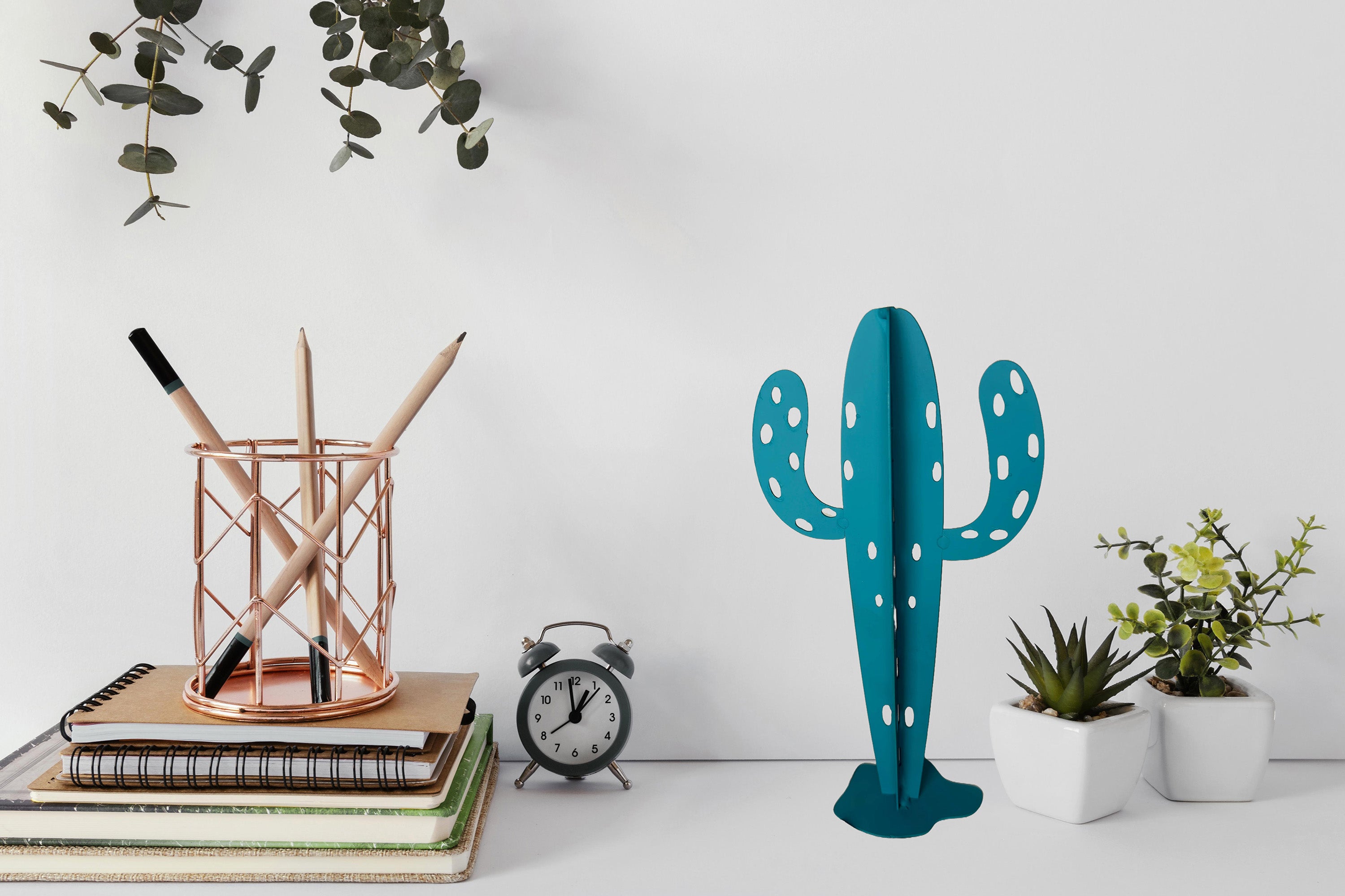 The Iron Bloom – 10.75" Artisan Steel Cactus Ornament Handcrafted Desert Indoor Plant Art